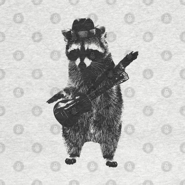 Raccoon wielding ukulele by dankdesigns